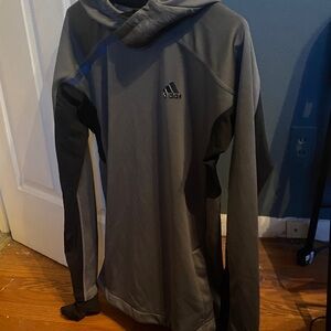 Adidas Gray and Black Men's Hoodie
